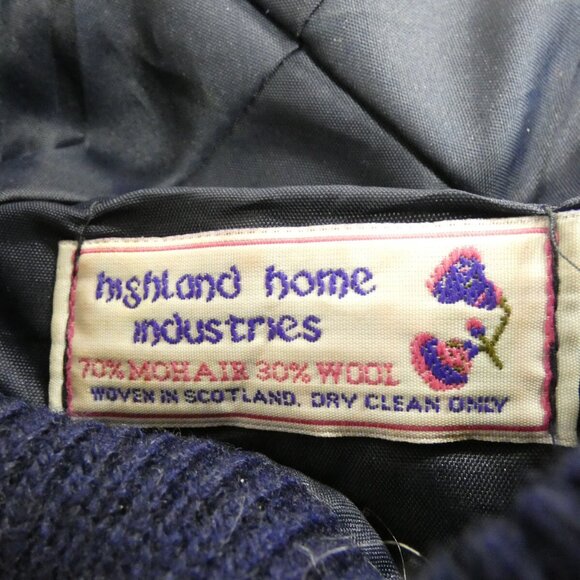 Highland Home Industries Mohair & Wool Beret Unisex Cap Gray Blue Scottish Hat - Picture 3 of 9